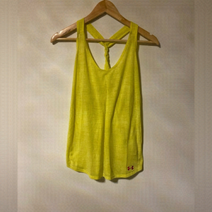Under Armour Yellow braid back tank top size small